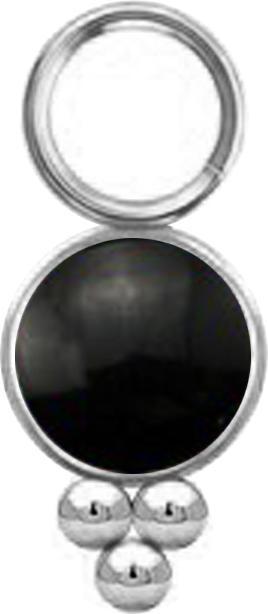 Actual product image Star Piercing Anhänger silber schwarzer Onyx Stein mit Kugeln (without brass, Mineral, Surgical steel 316L)