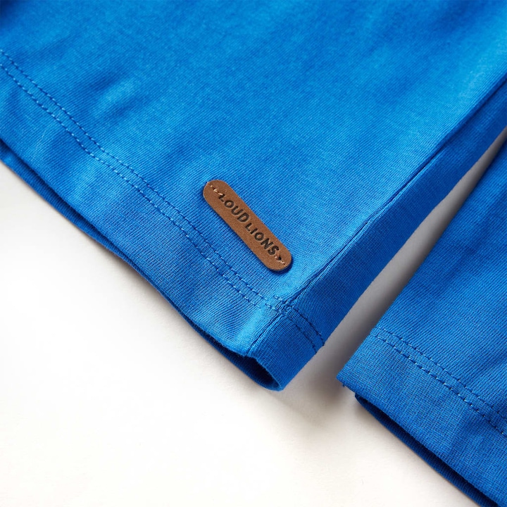 Immagine prodotto VidaXL Camicia da bambino a maniche lunghe blu cobalto 128,Materiale: 100 (128)
