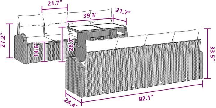 Actual product image vidaXL Outdoor-Sofagarnitur
