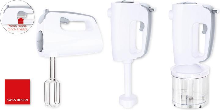 Productafbeelding Emerio Handmixer met deeghaak, garde, hakmolen (300 W)