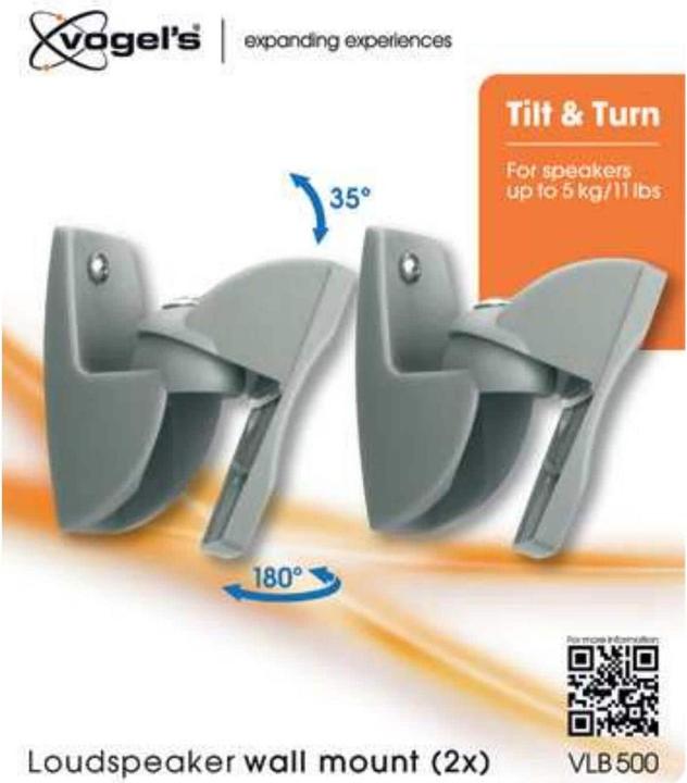 Produktbild Vogels Vlb 500 (1 Paar, Wandmontage, Neigbar, Schwenkbar)