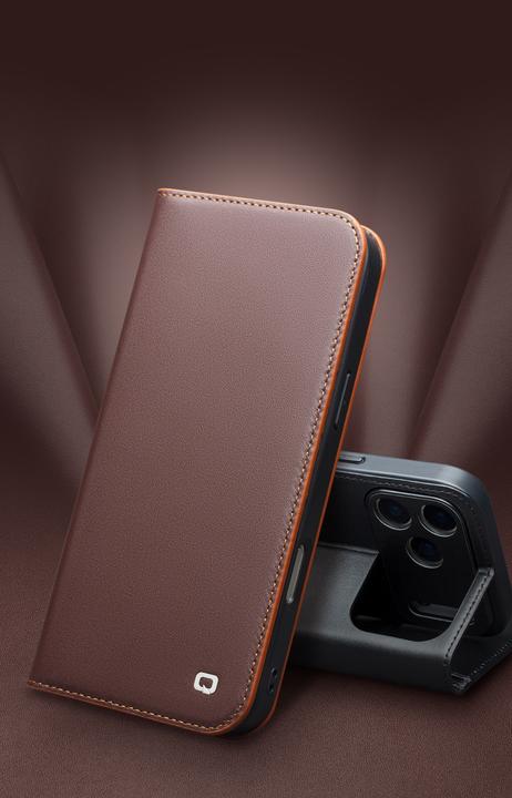 Image du produit QiAlino Fourre Flip Matt Wallet cuir véritable (Apple iPhone 17 Pro)