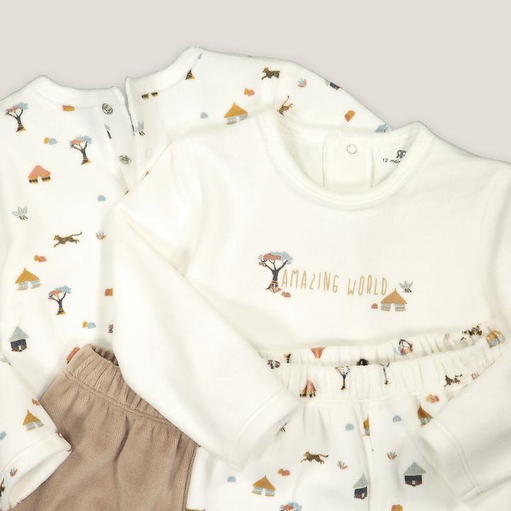 Produktbild La Redoute Collections 2er-Pack Samt-Pyjamas (98)