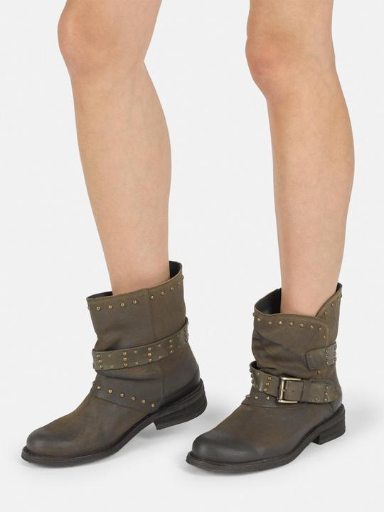 Image du produit Felmini GREDO D905 Bottes de motard avec rivets décoratifs le long de la tige et sangles à boucles, avec un (36)