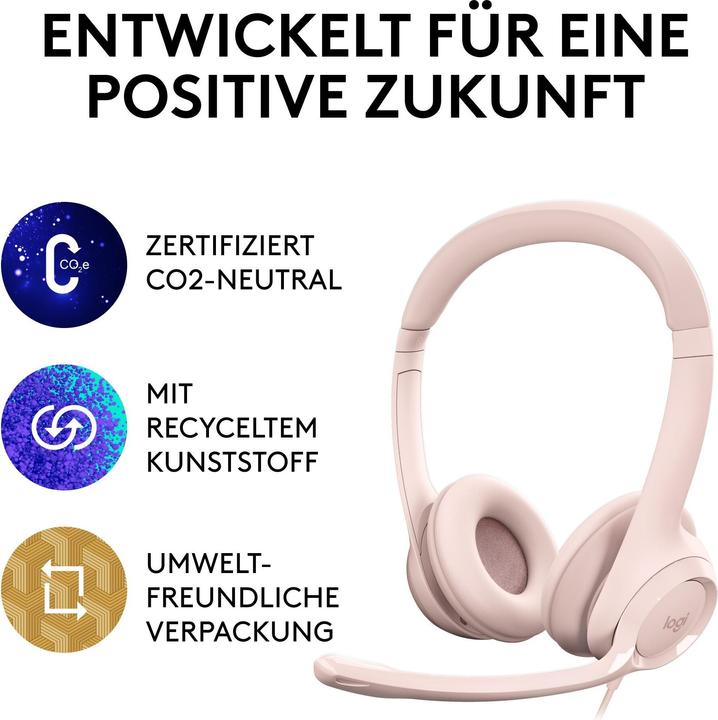 Image du produit Logitech Casque filaire H390 - ROSE - USB (Filaire, USB-A)