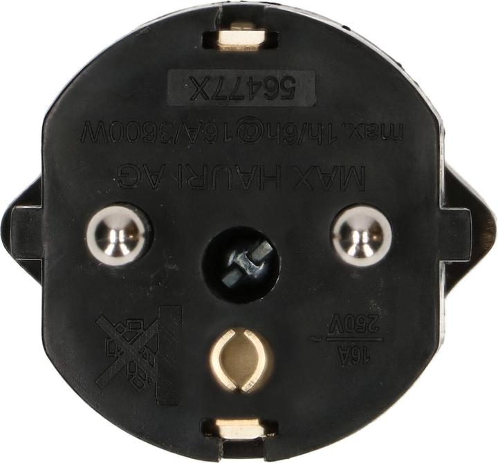 Actual product image Max Hauri Adapter plug Schuko plug to T21 socket black (CEE 7/7)
