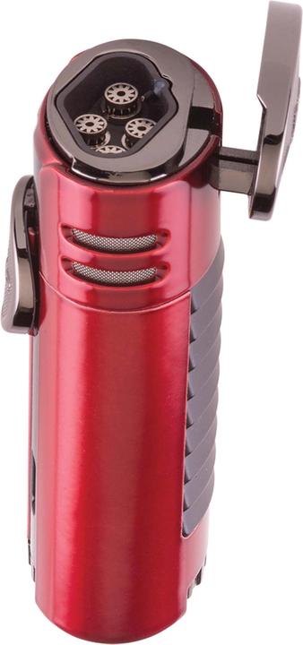 Actual product image Xikar HP4 Jet lighter Daytona Red with 4 flames 574RD
