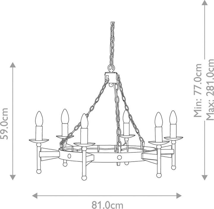 Actual product image Elstead Lighting Cromwell chandelier E14 6-light old bronze, Made in UK (81 cm)