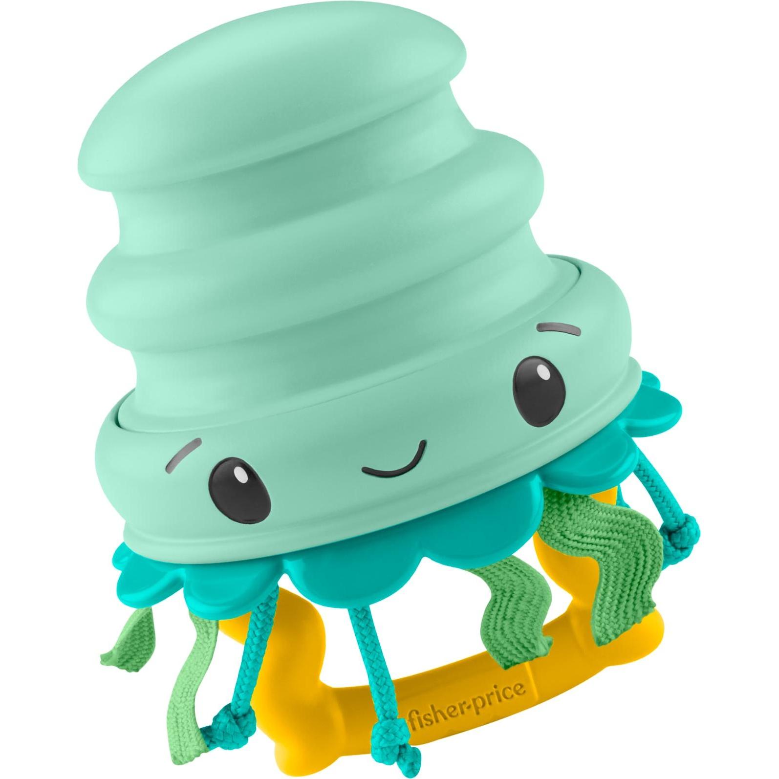 Fisher-Price, Sonaglio, Fisher Price Squishseas Silicone Jellyfish Rattle