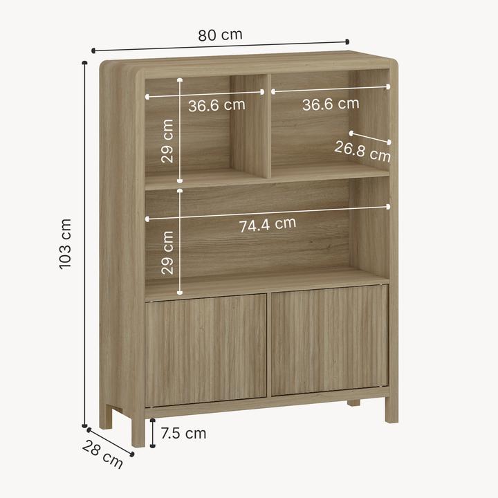 Image du produit En.Casa Kommode Lukkodso 103x80x28 cm Eicheoptik, rustikal (80 x 28 x 103 cm)