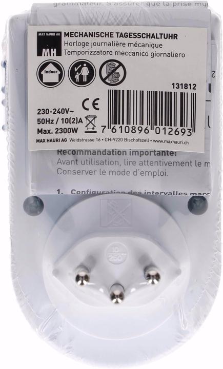 Produktbild Max Hauri Zeitschaltuhr 24h analog, Schalter (Typ 12)
