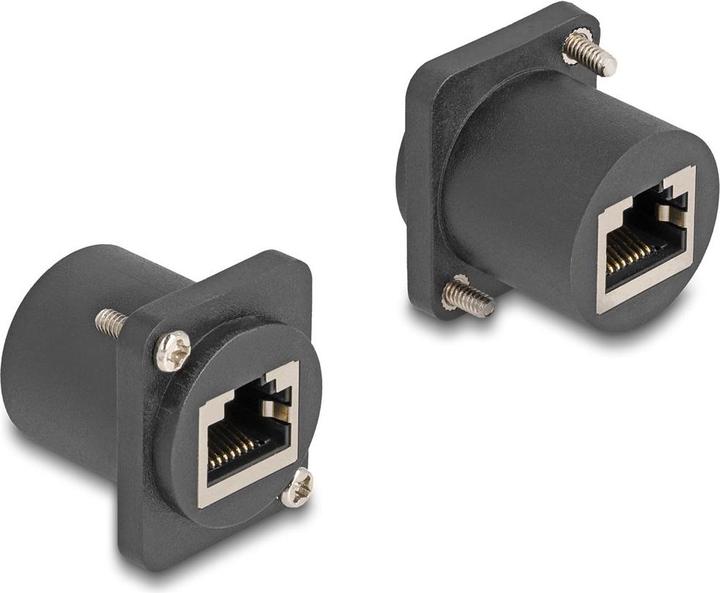 Actual product image Delock D-type module RJ45 socket to socket with screws black