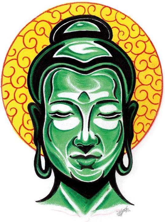 Immagine prodotto Miami Ink Testa di Buddha (46 x 60 cm)