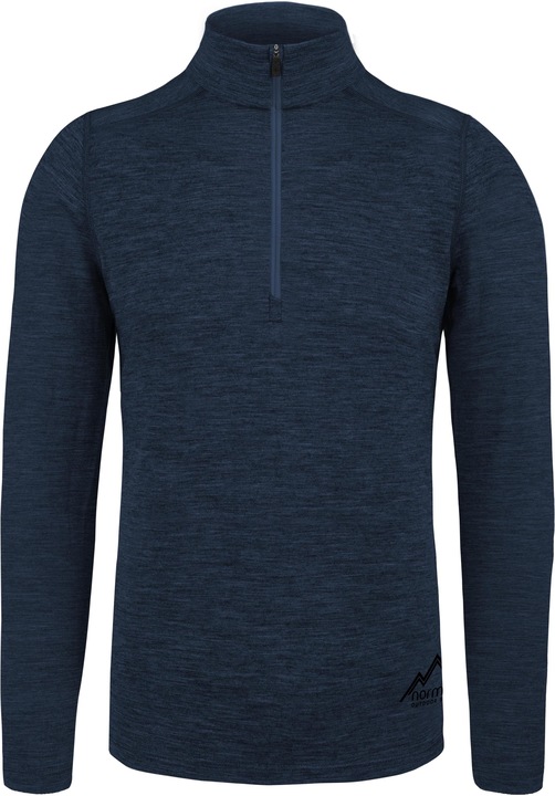 Actual product image Normani Mens Merino Long Sleeve 1/4 Zip Canberra - 1583 (5XL)