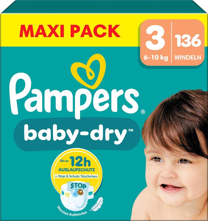 Pampers Baby-Dry (Gr. 3, Monatsbox, 136 Stück)