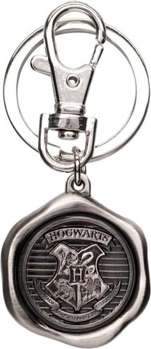 Actual product image Monogram Harry Potter pewter keyring Hogwarts logo