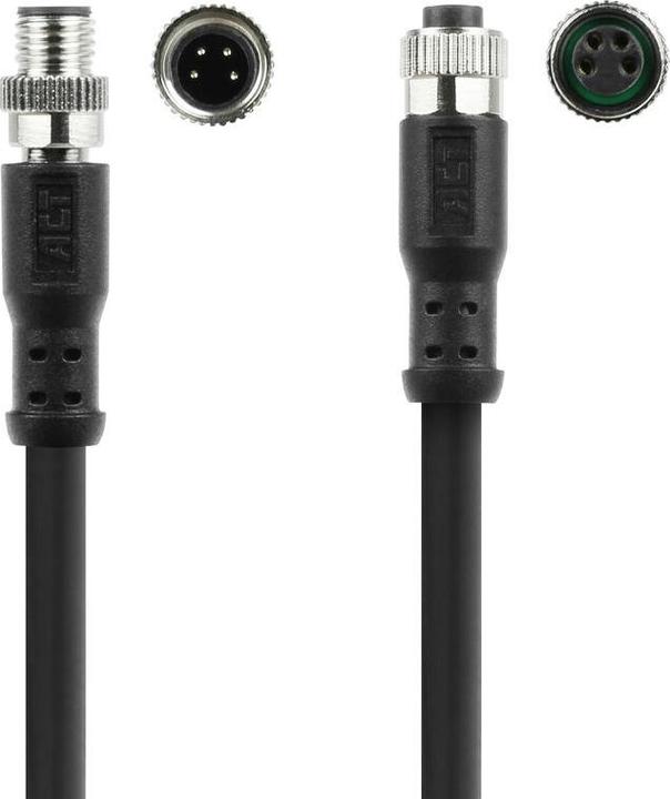 Productafbeelding ACT Industrieel 3,00 meter Sensorkabel M8A 4-pins male naar M8A 4-pins female, Ultraflex Xtreme