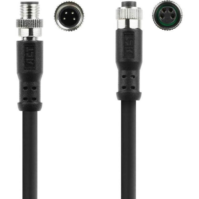 Thumbnail - ACT Industrial 3.00 meters Sensor cable M8A 4-pin male to M8A 4-pin female, Ultraflex Xtreme TPE cable, Elektronikkabel ...