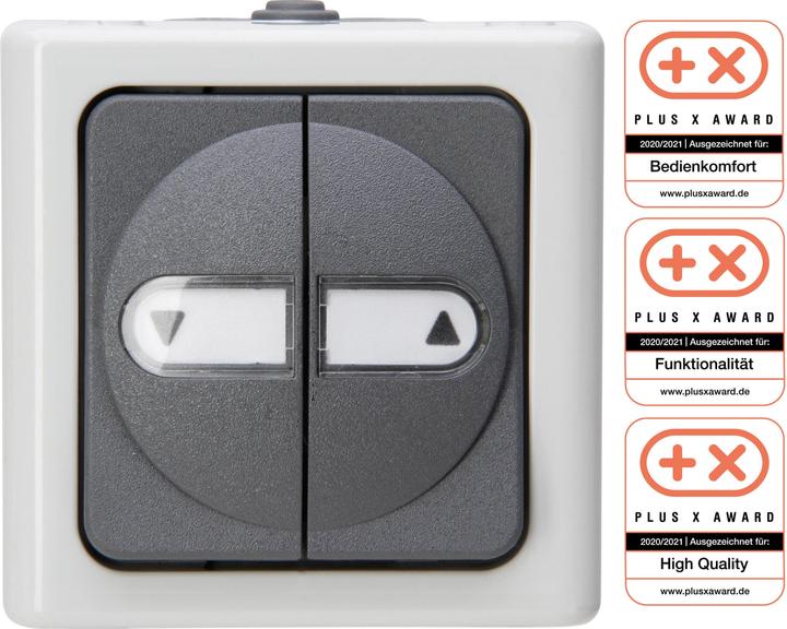 Image du produit Kopp Blue Electric Bouton-poussoir pour stores en saillie en milieu humide Verrouillage de l'inversion
