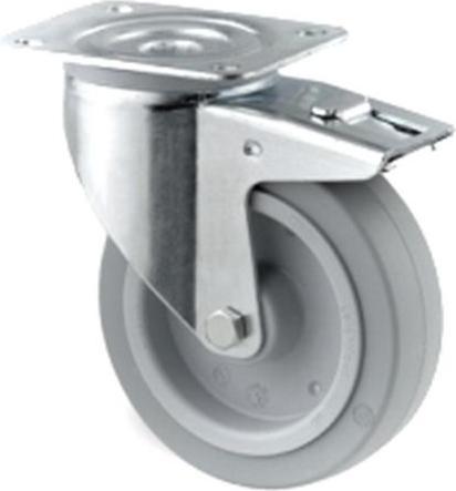 Produktbild Tente Grey Rubber, braked, plate, dia 200mm