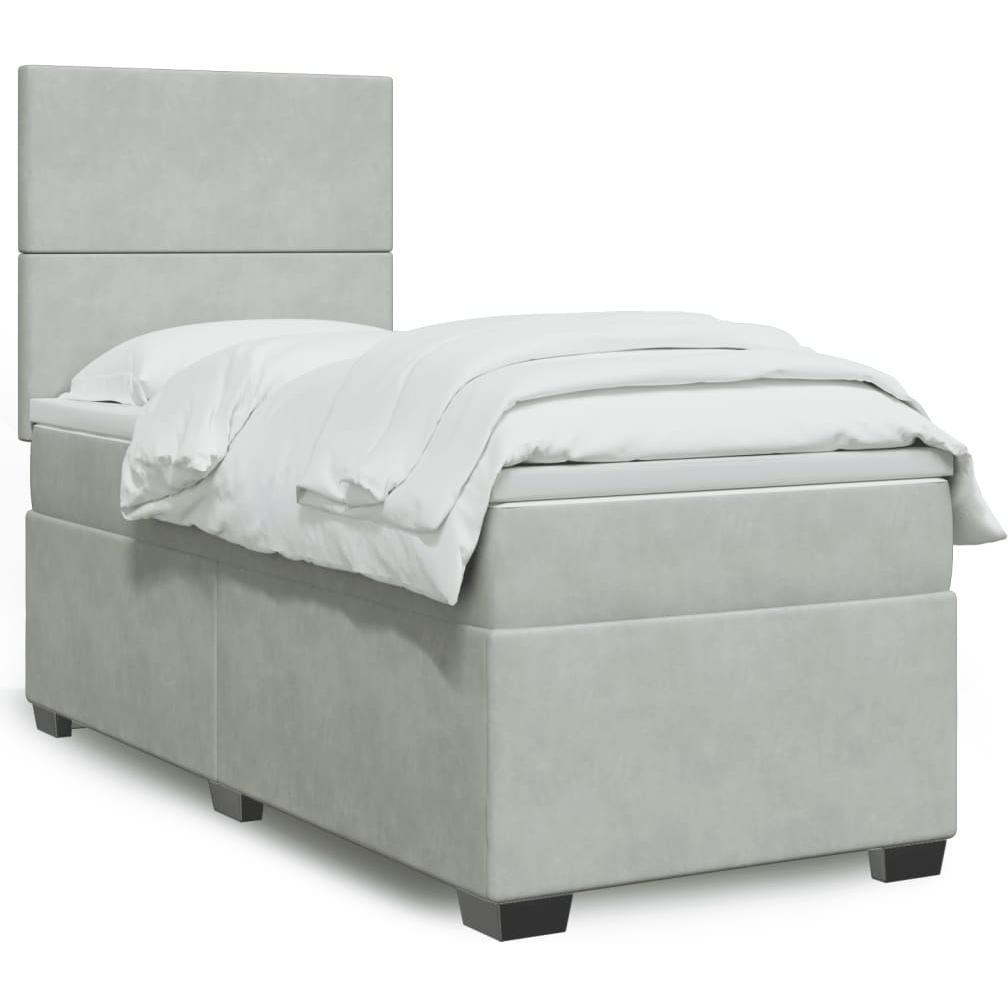 VidaXL, Bett, Bo x springbett mit Matratze 100 x 200 cm Samt (100 x 200 cm)