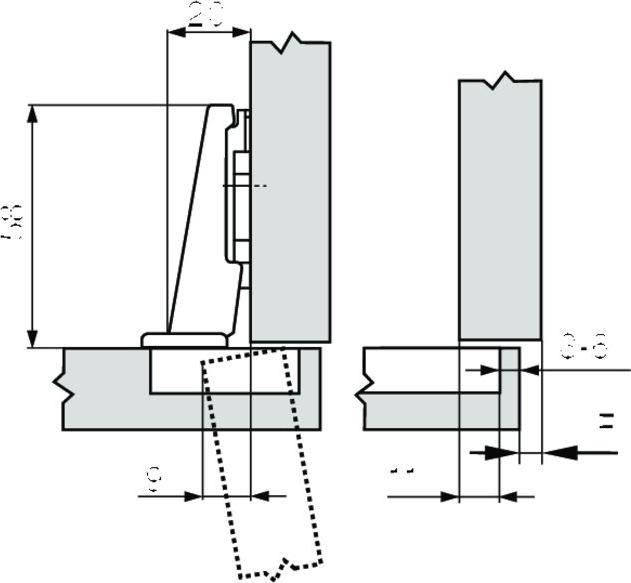 Actual product image Blum MODUL 100° all-steel topf hinges for fire protection constructions