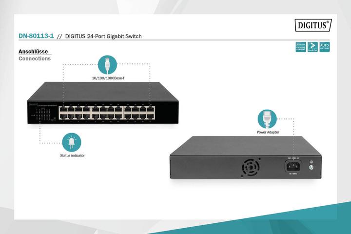 Produktbild Digitus 24 -Port Gigabit Netzwerk Switch (24 Ports)