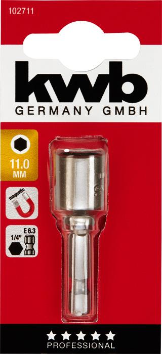 Image du produit kwb Clé à douille 11Mm, magnétique, E6.3 (11 mm)