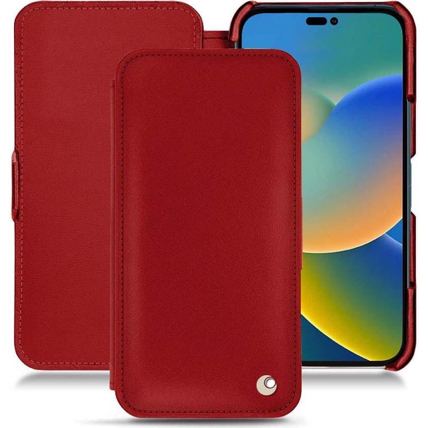 Noreve Lederschutzhülle horizontal (Apple iPhone 14), Smartphone Hülle, Rot