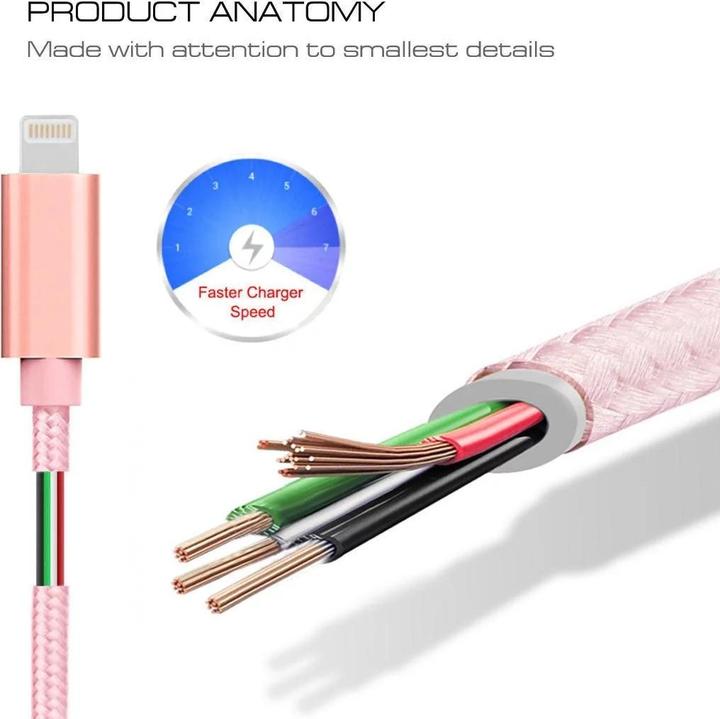 Actual product image Calitron Lightning charging cable rose gold 3m round (3 m, USB 3.2 Gen 1)
