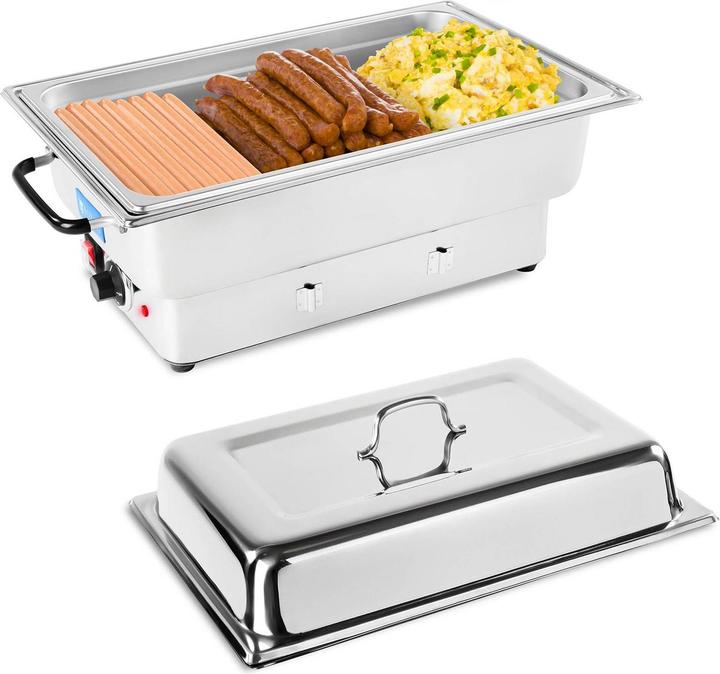 Produktbild Royal Catering Chafing Dish Elektro Warmhaltebehälter Speisenwärmer Edelstahl GN 1/1 100mm