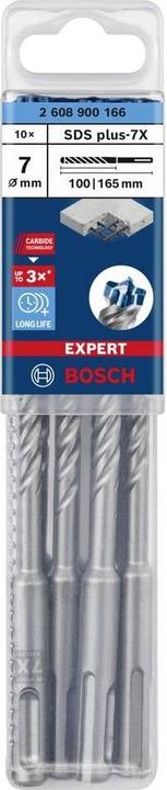Actual product image Bosch Professional Zubehör Expert SDS plus-7X hammer drill, 7 x 100 x 165 mm,10 pcs. (7 mm)