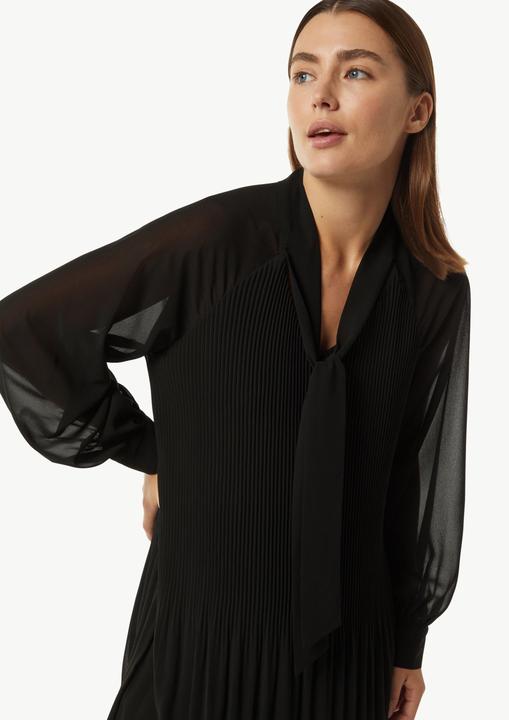 Image du produit Comma Kleid Plissiertes Chiffon-Kleid mit Schleifen-Detail (36)