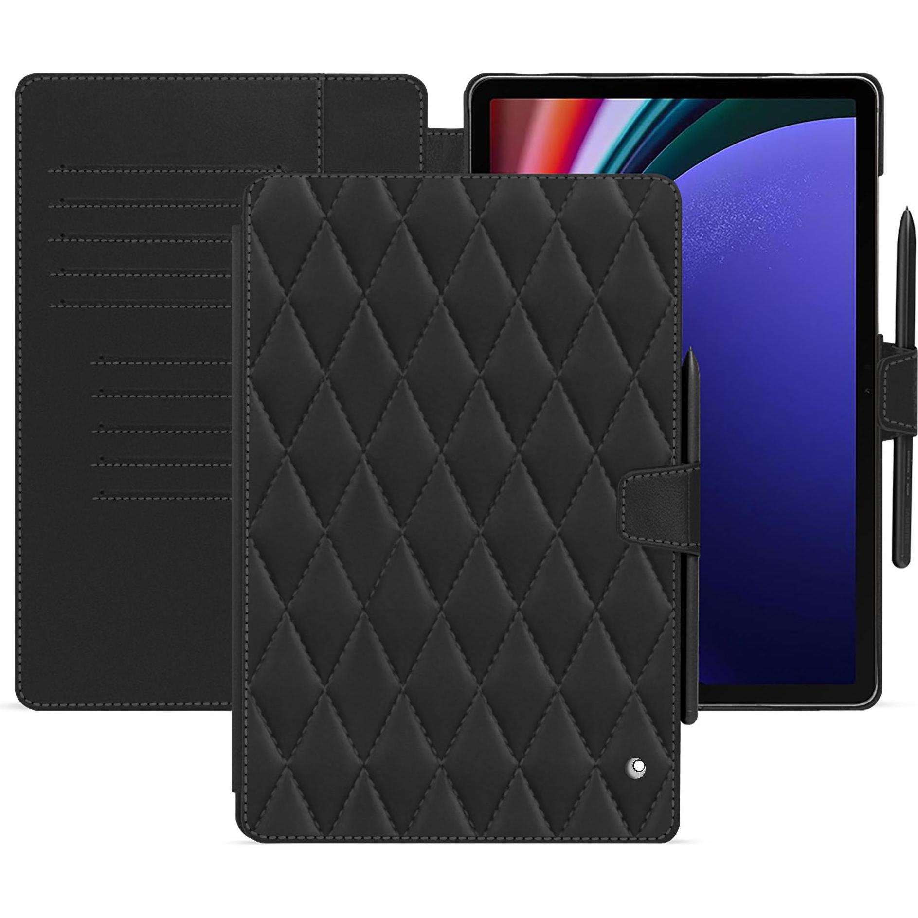 Noreve Lederschutzhülle Samsung Galaxy Tab S9+ (Galaxy Tab S9+), Tablet Hülle, Schwarz