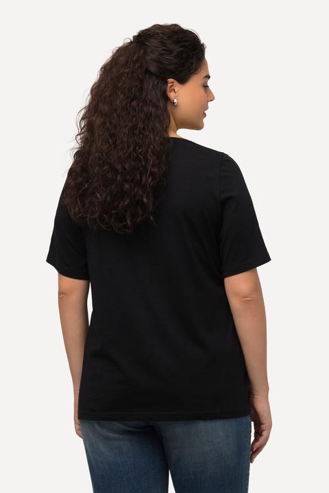 Immagine prodotto Ulla Popken T-shirt classica con cane, scollo a girocollo e mezze maniche (46, 48)
