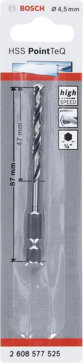 Produktbild Bosch Professional Zubehör HSS PointTeQ Sechskantbohrer 4,5 mm (4.5 mm)