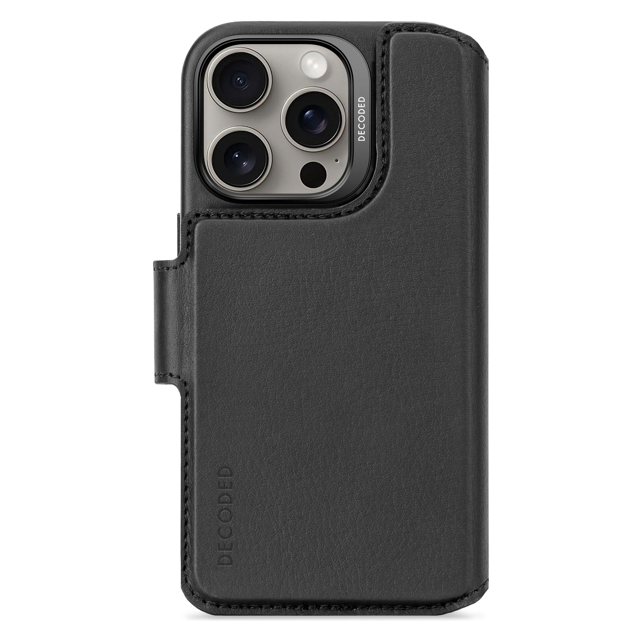 CYGNETT Étui Pour IPhone 16 Pro Avec MagWallet - Porte-cartes Et Support Intégré, Cuir Noir