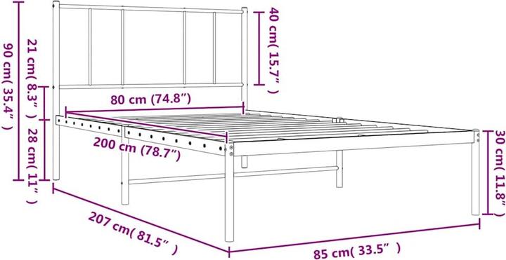 Image du produit vidaXL Bettgestell (80 x 200 cm)