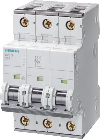 Siemens MCB 3 pôles type D 10kA 16A 400V