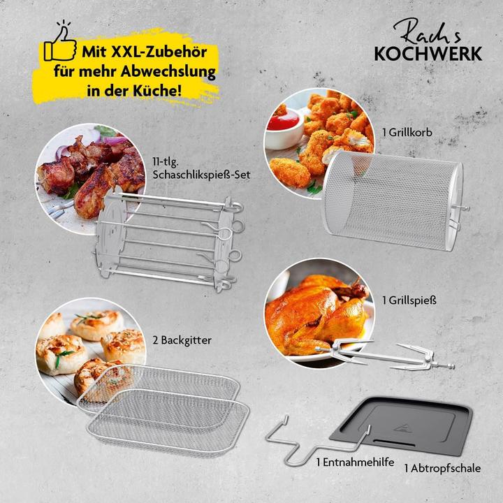 Produktbild Kochwerk Digitale Heteluchtfriteuse mit XXL-Accessoirepakket, Touchscreen und 10 Programmen