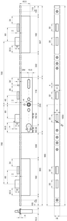 Produktbild MSL Panik-Mehrpunkt-Verriegelungen FlipLock 24546 PBa-SV-ZF (Profildoppelzylinder)