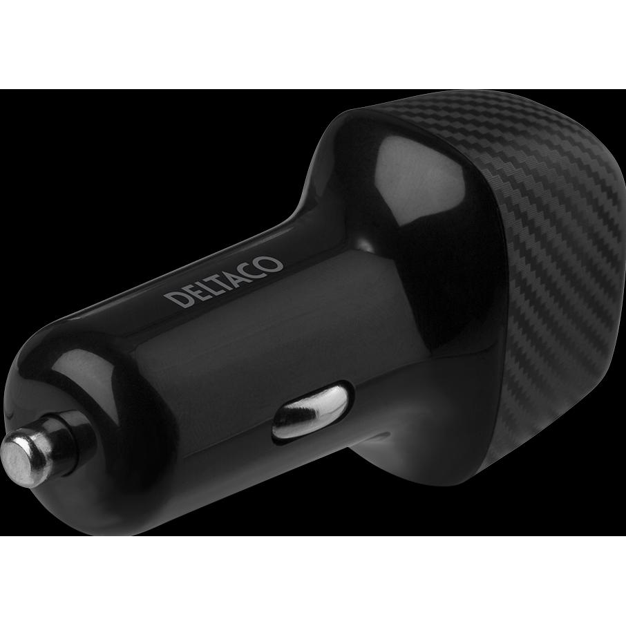 Thumbnail - Deltaco USBC-CAR120 mobile device charger Black Auto, Auto Adapter, Schwarz