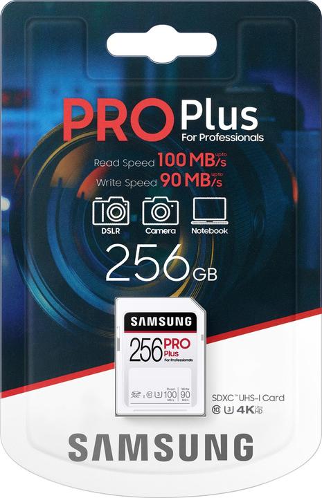 Actual product image Samsung Pro Plus (256 GB, SDXC, U3, UHS-I)