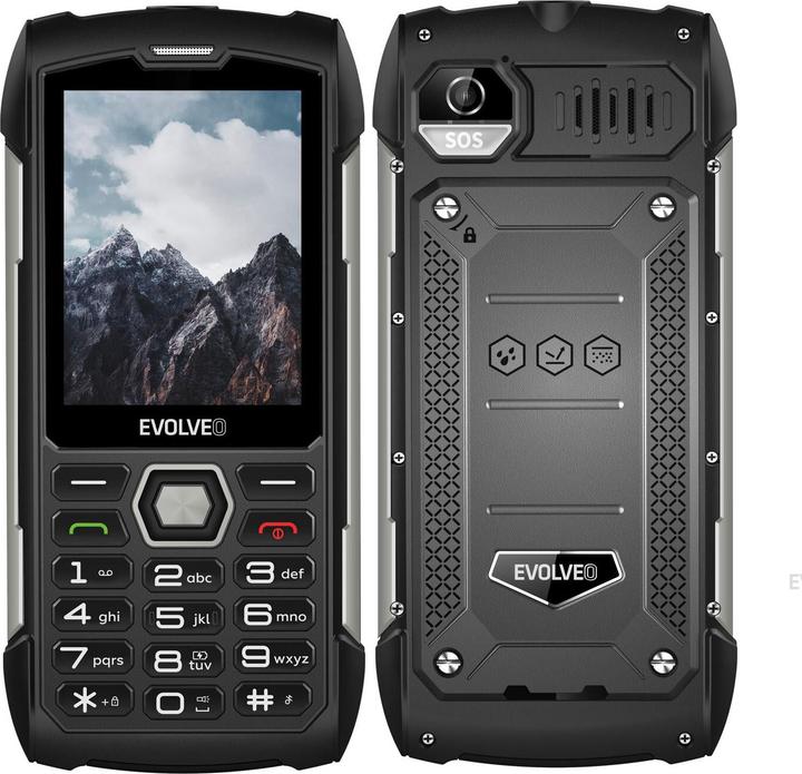 Produktbild Evolveo StrongPhone H1, 2,8" vodotěsný odolný/2xSIM/2px/micro SDHC/5000mAh/černá-stříbrná (2.80", 2 Mpx)