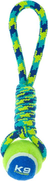 Actual product image Zeus Dog Toy K9 Fitness Tennis Ball Rope Tug (Ball toy dog)