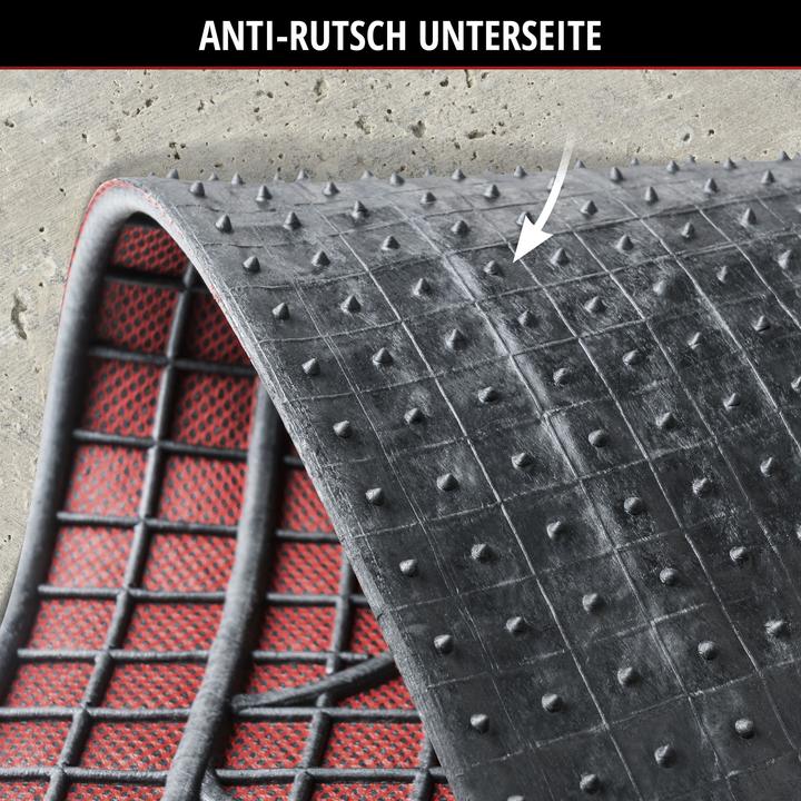 Actual product image Walser Universal rubber car mat set, 4-piece car mats, can be cut to size, anti-slip (2 front mats + 2 rear mats)