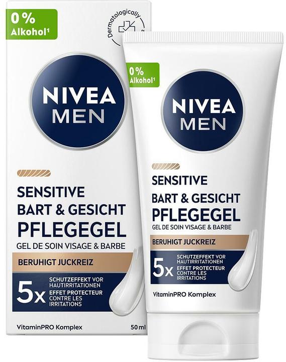 NIVEA MEN Sensitive Bart & Gesicht Pflege-Gel (50 ml)