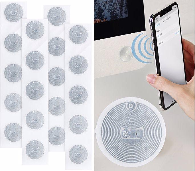 Image du produit Callstel Lot de 20 autocollants NFC Tag, compatibles avec les applications iOS et Android (Android, iOS)