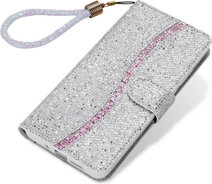 Actual product image Cover-Discount Galaxy S23 - Glitter Leather Case silver (Samsung Galaxy S23+)