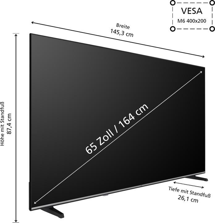 Produktbild JVC Fernseher 65 Zoll Smart TV VIDAA LT-65VD3555 4K Fernseher UHD, HDR Dolby Vision und Triple-Tuner (65", LED, 4K, 2025)